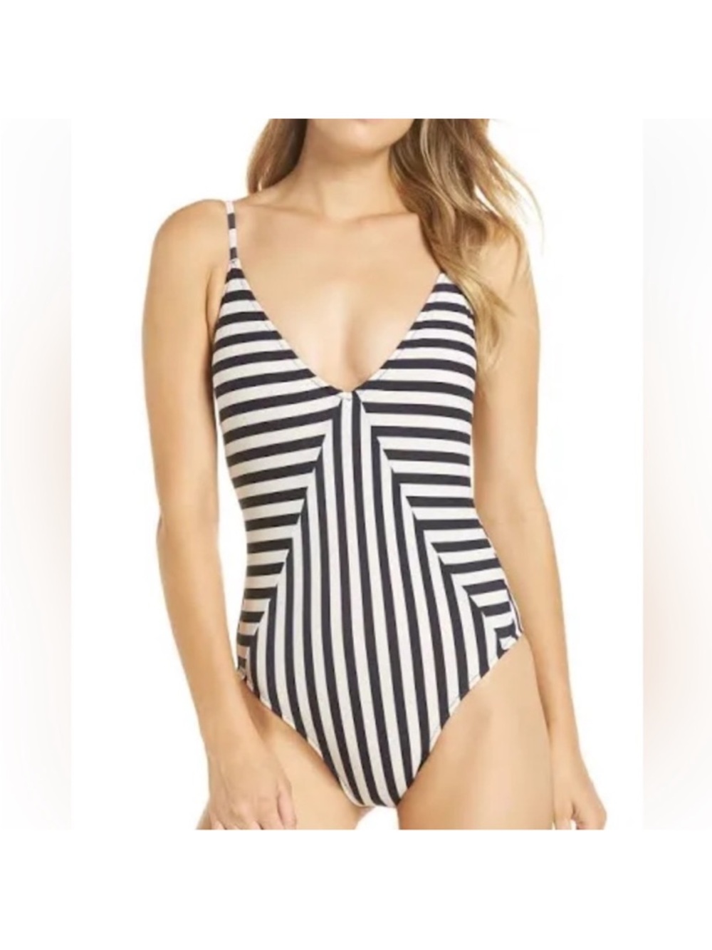 J. Crew Peach and Navy Lined Swimwear Piece
